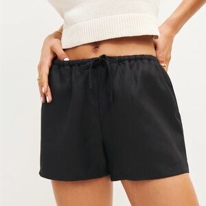 Reformation Zoey Black Linen Shorts Size Medium